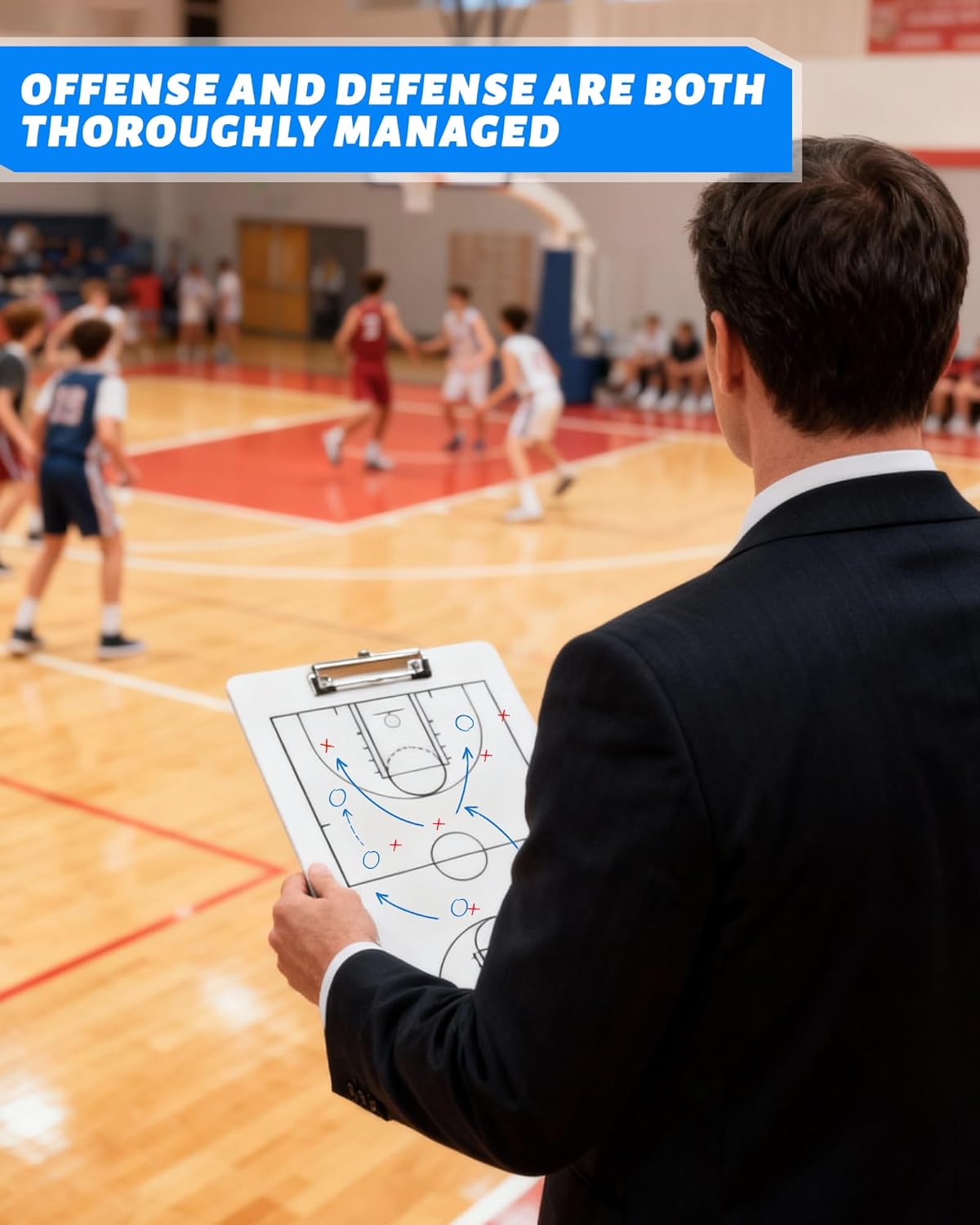 Basketball Clipboard for Coaches,Dry Erase Basketball Coaching Board,Coaches Clipboard with Marker Pen,Double-Side Tactical Basketball Coaching Clip Whiteboard, for Coaches Gift.
