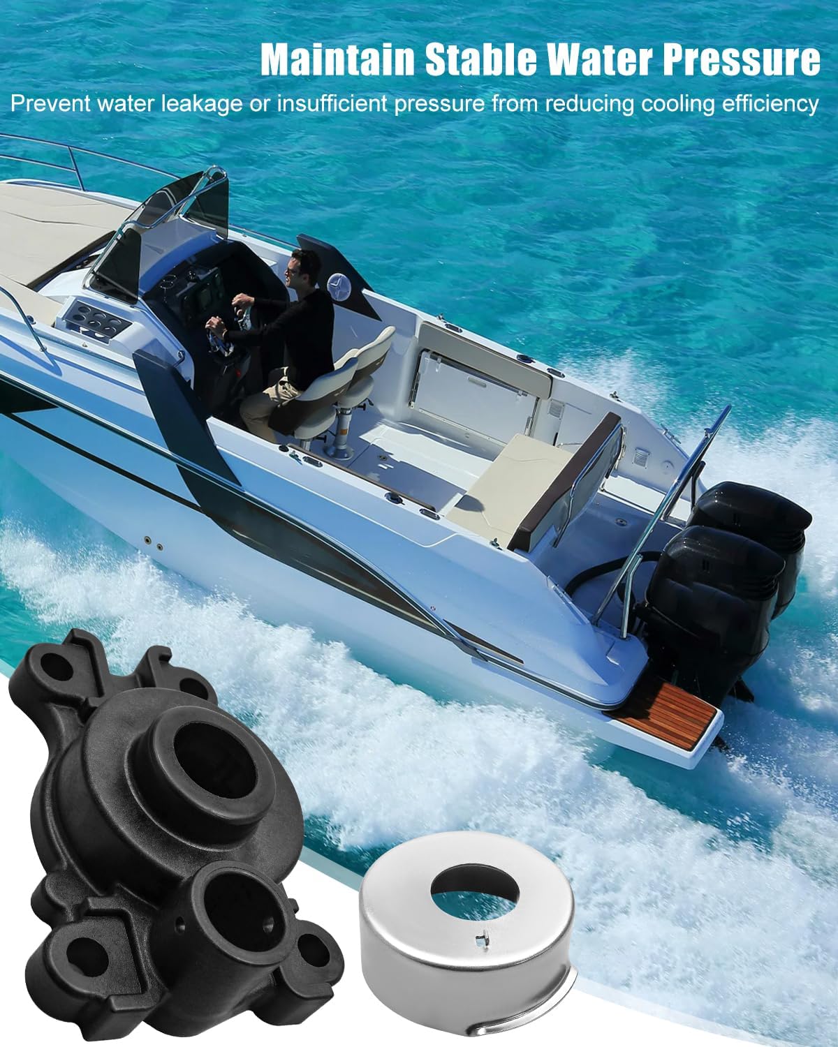 Water Pump Impeller Kit with Housing Fit for Yamaha 40 50 60 HP 2/4-Stroke Outboard Motors, Replace 63DW00780100 63DW00780300 63D443110000 183415 183434