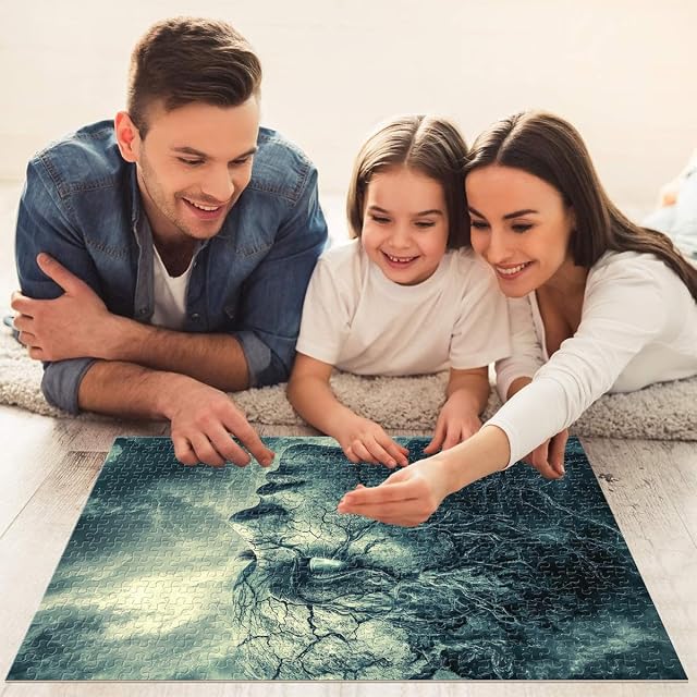 Foto 8 de 8 de Rompecabezas para Adolescentes 1000 Piezas Rostro Femenino en Nubes de tormenta Juegos Divertidos Regalo…