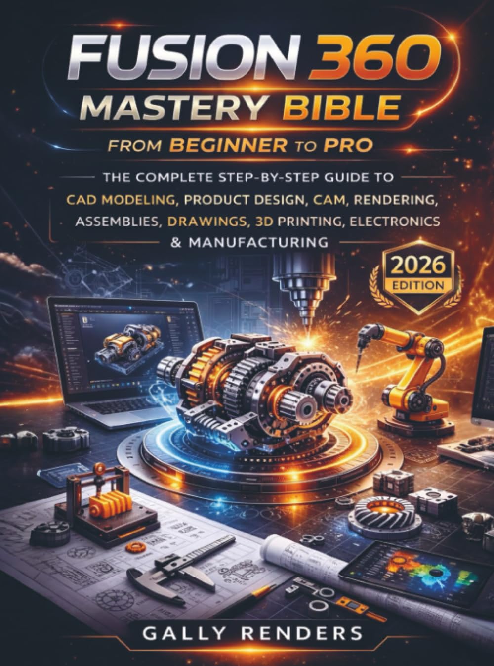 Fusion 360 Mastery Bible From Beginner to Pro: The Complete Step-by-Step Guide to CAD Modeling, Simulation, CAM, Assemblies, Drawings, 3D Printing, Electronics & Manufacturing