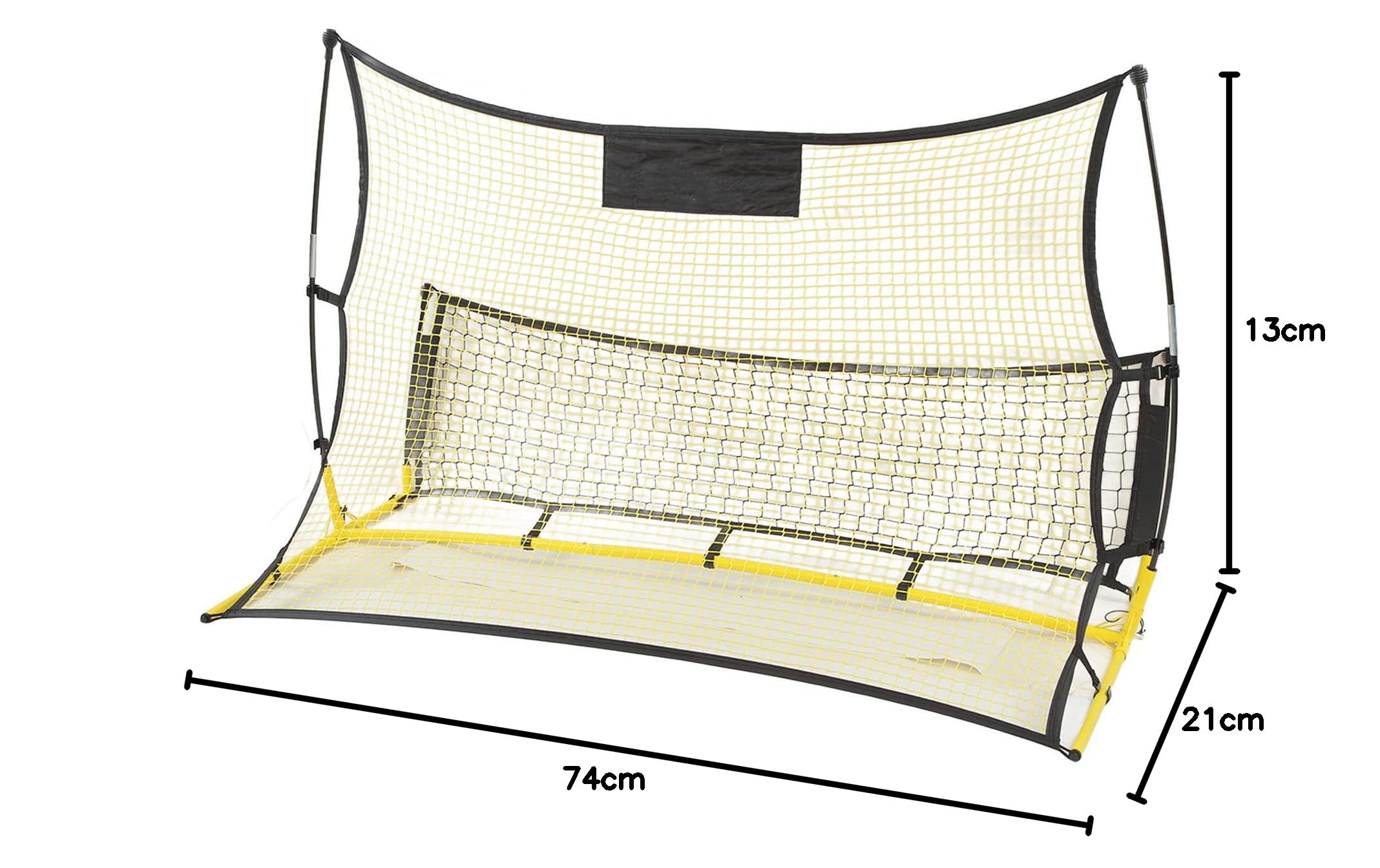 Rete da Rimbalzo da Calcio, Rete da Rimbalzo da Calcio con Design Staccabile Rete da Rimbalzo Portatile 2 in 1 a Doppia Faccia Gialla e Nera per Allenamenti di Calcio