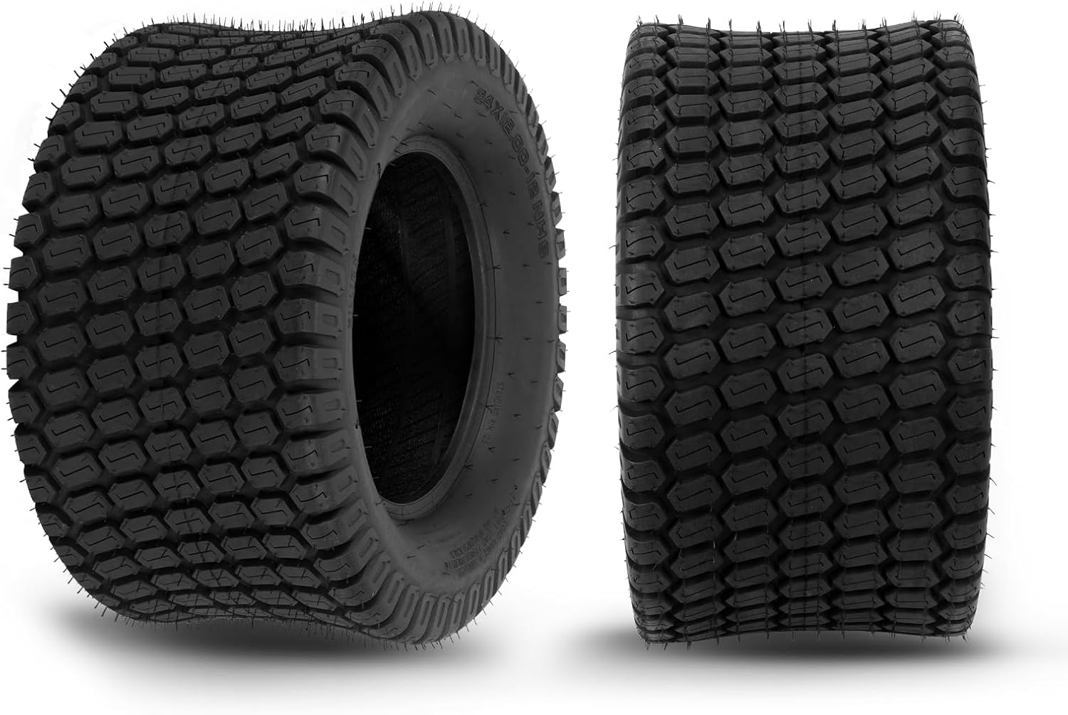 2Pcs New 4PLY 24x12.00-12 Tires 24x12x12 Turf Lawn Mower Tires