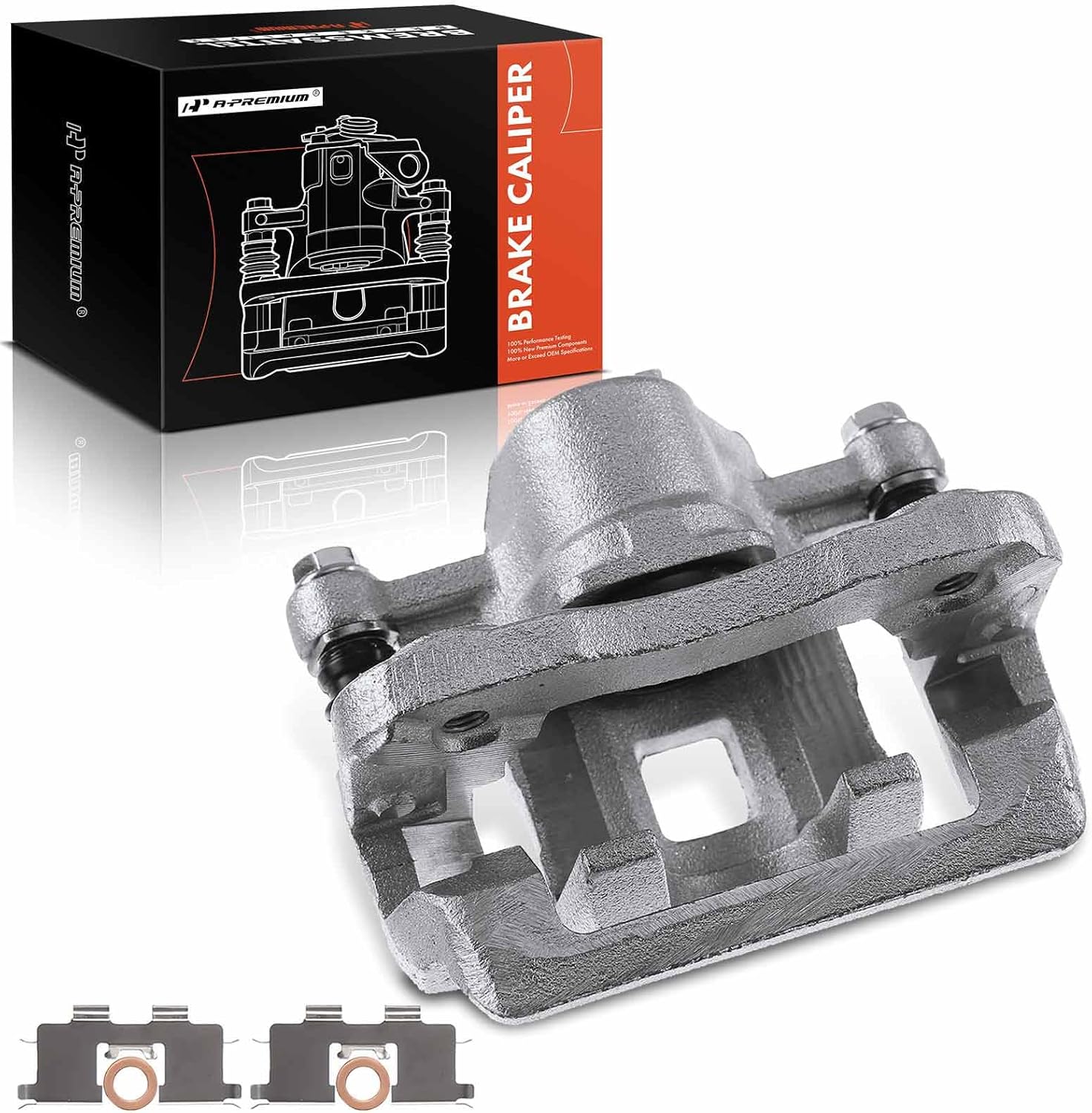 A-Premium Disc Brake Caliper Assembly with Bracket Compatible with Select Hyundai and Kia Models - Sonata, XG300, Optima, XG350, Magentis, L4 2.4L, V6 2.5L, V6 2.7L/3.0L - Rear Right Passenger Side