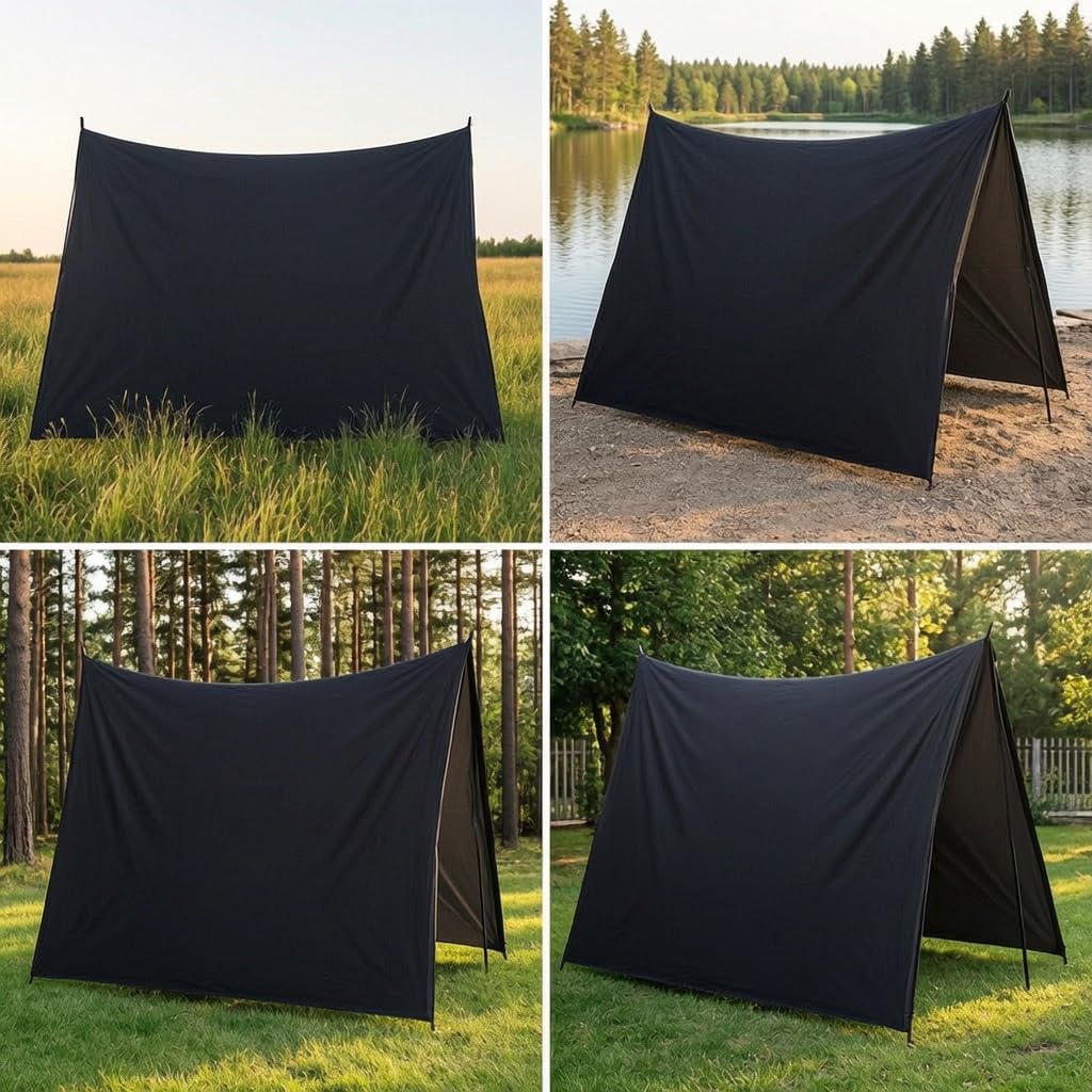 Toldos para Lluvia Toldo Lona Cubierta con Capa Opaca para Bloquear el Resguardar de Oxford Resistente al Desgaste y a, Negro Puro, Style to 2, Negro
