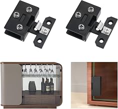 Clamp Hinge, 2 Pcs Zinc Alloy Fixed Glass Cabinet Hinges Glass Door for 5-8mm Glass