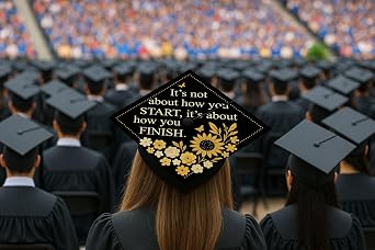 ADVANSYNC It's Not About How You Start Graduation Cap Topper