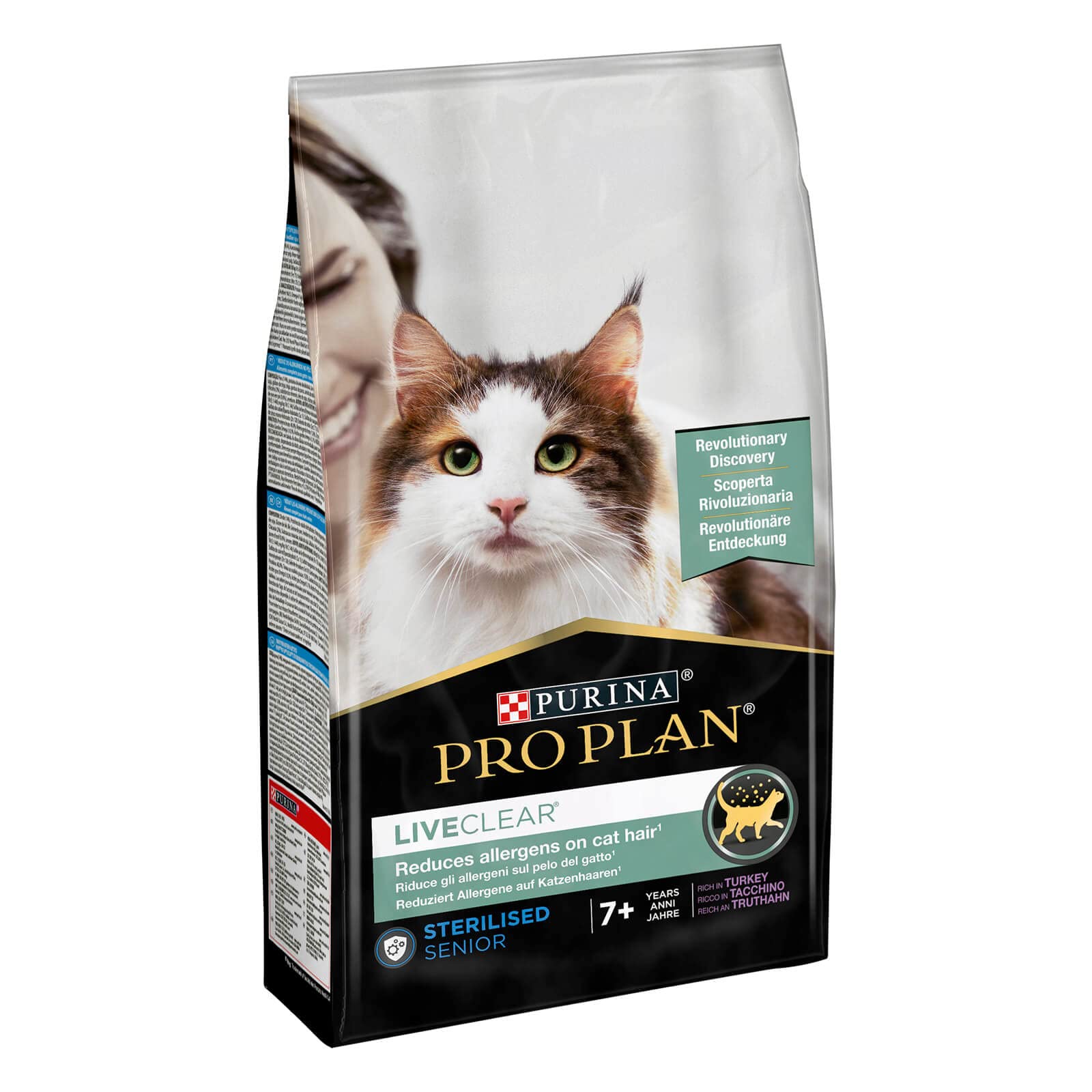 Purina PRO PLAN LiveClear Esterilizado Senior 7+ | 1,4 kg | Alimento Completo para Gatos | con Pavo