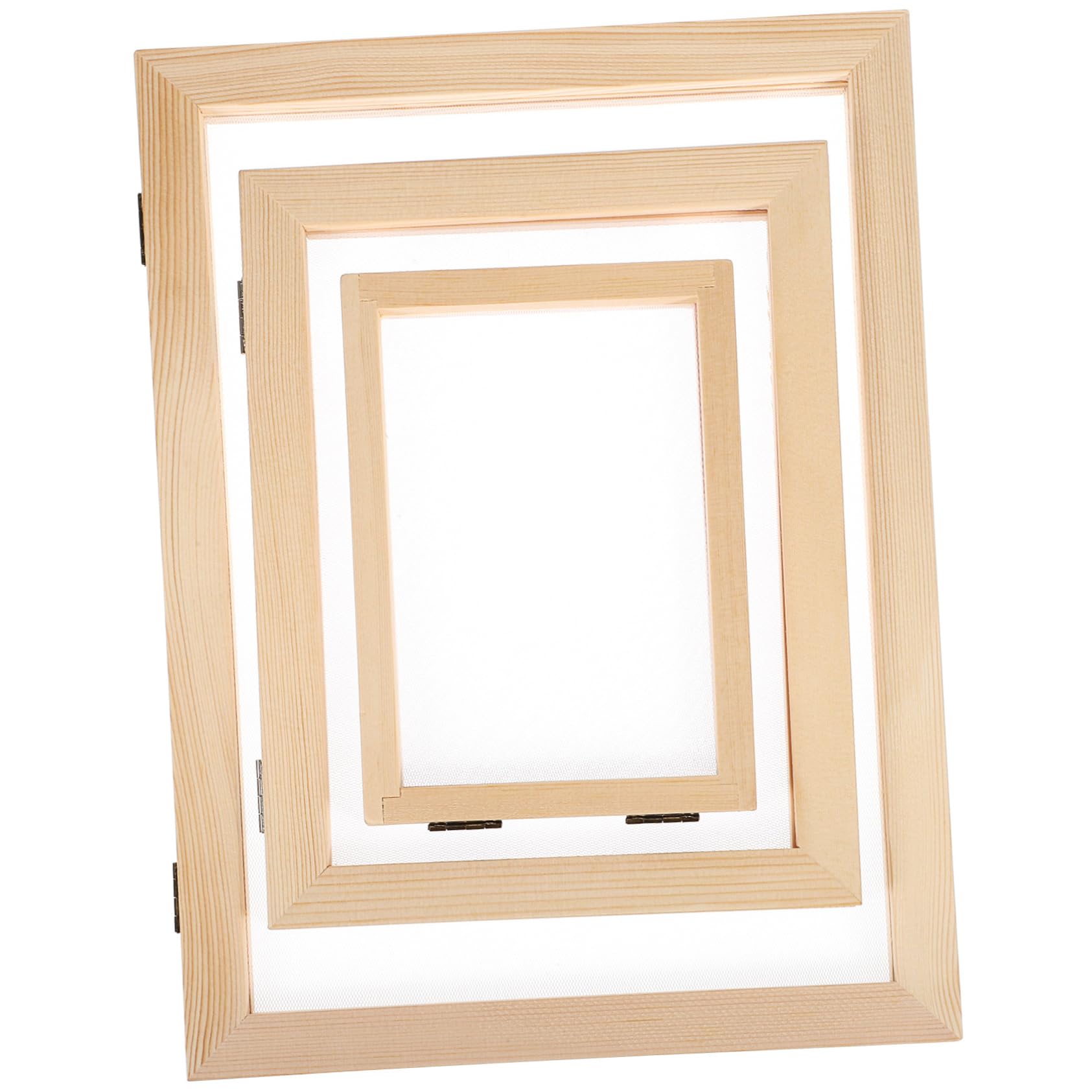 HAWILLOSCH 3Pcs Handmade Paper Making Frames Double Wooden Screen for Crafts Easy to Clean Use Durable Paper Craft Supplies