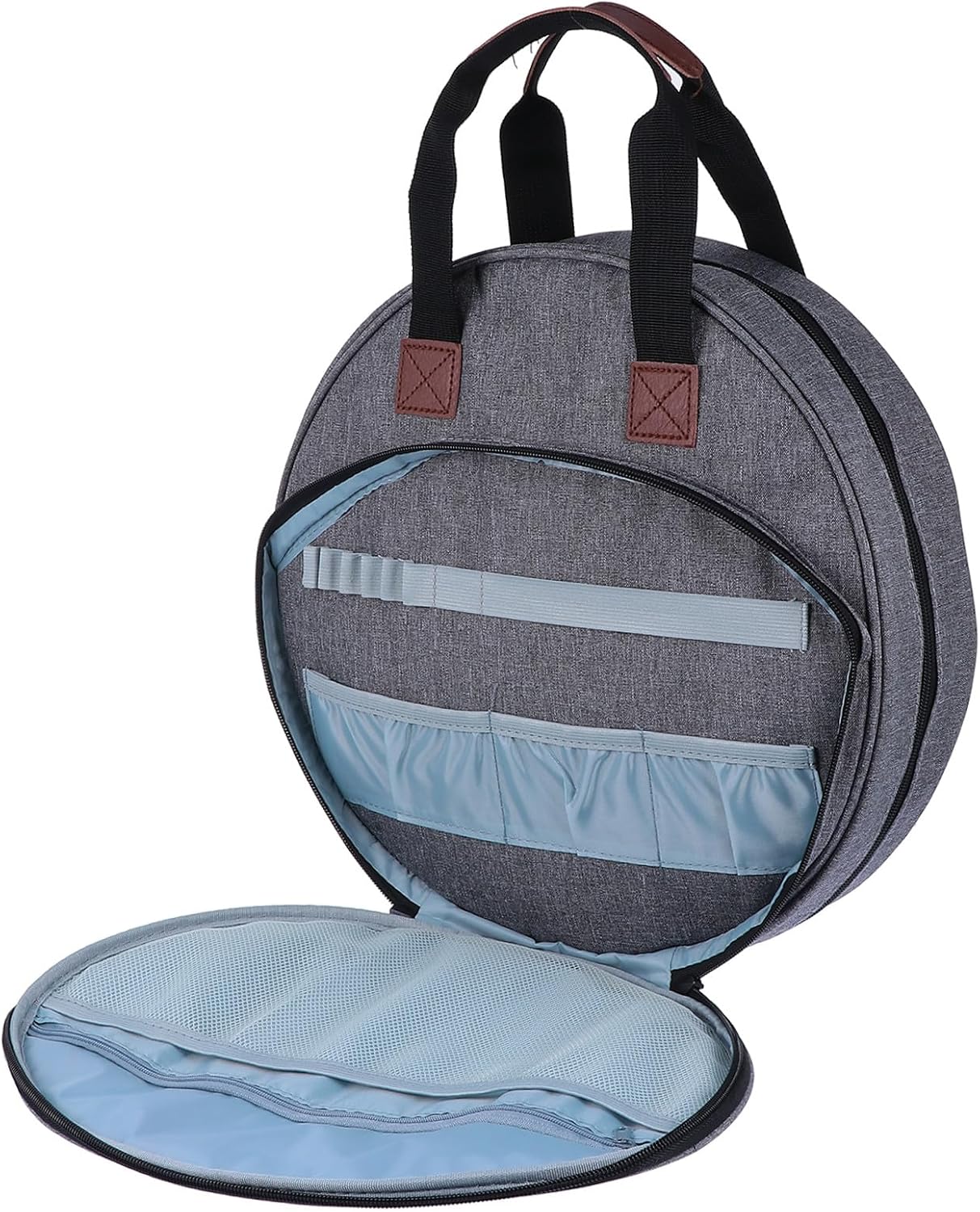 TOVINANNA Embroidery Tool Tote Bag and Embroidery Kit Container for Cross Stitch Projects, Grey Multifunctional Storage Pouch Suitable for Crafting and Sewing Supplies Organization