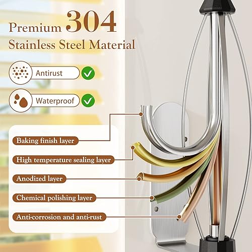 Miniatura 5 de Soporte para toallas de papel debajo del gabinete + ganchos para toalla, operable a mano debajo del gabinete, soporte para toallas de papel con