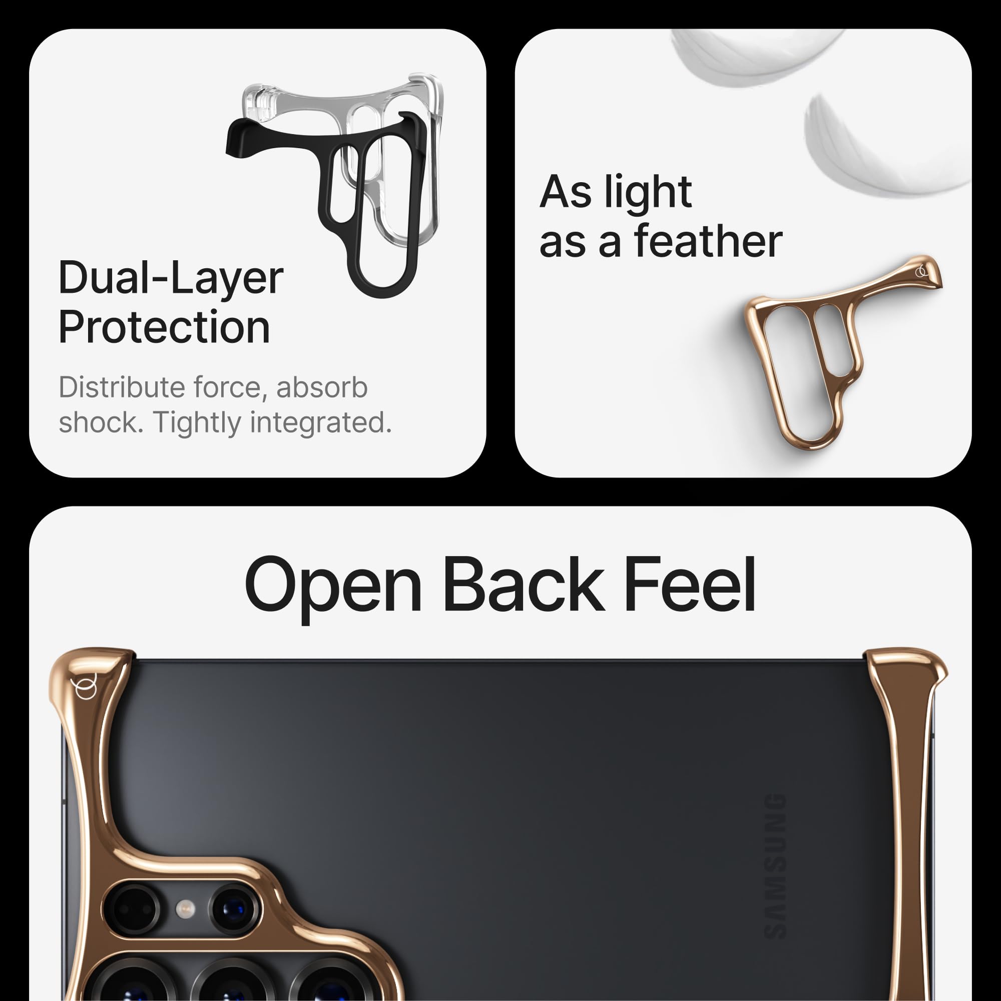 Arc Pulse Custodia Galaxy S25 Ultra (2025), Guscio in alluminio e inserti in elastomero, protezione minimalista antiurto, compatibile con modello 6.9”
