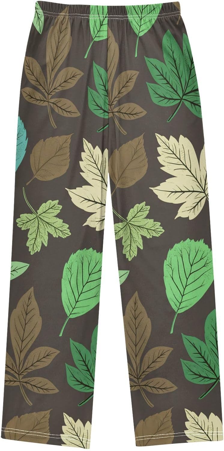 J JOYSAY Various Foliage Plant Darkbrown Pajamas Pants Soft Long Pajama Bottoms Lounge Sleep Pants Size S-XL