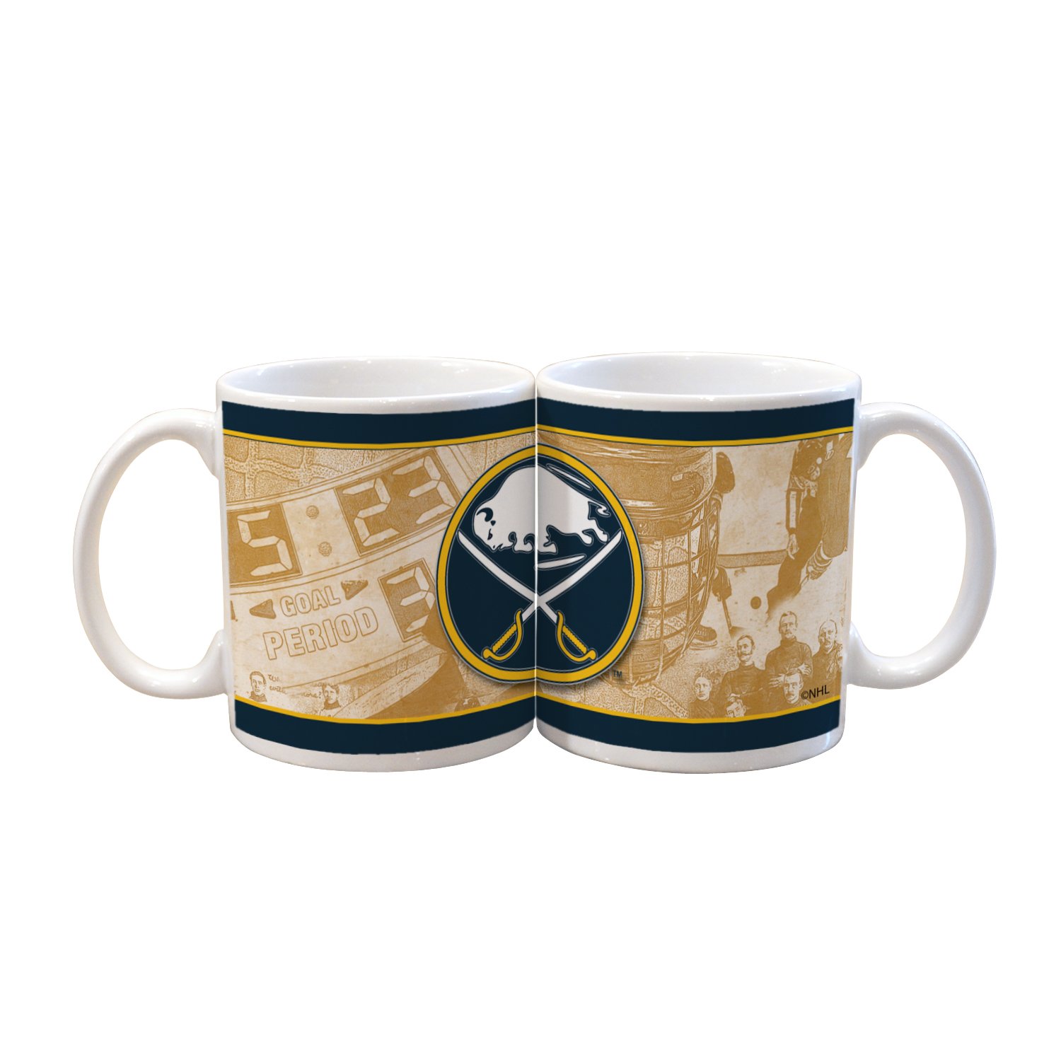 NHL Buffalo Sabres 11-Ounce White Nostalgic Mug (2 Pack)