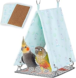Bird Bed for Cage with Sturdy Bottom, Waterproof Bird Nest for Parakeet, Hanging Medium Bird Hammock Swing, Bird Tents for Parrots, Bird Sleeping Hut Hideaway Cave for Budgie Conure Lovebird (M)