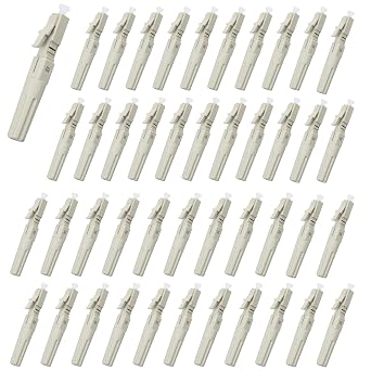 40pcs LC 50/125 Fiber Optic Multimode Fast Connector | LC OM3 Quick Assembly Connector for 0.9/2.0/3.0/2.0 * 3.0mm Multimode Fiber Cable, Mechanical splice