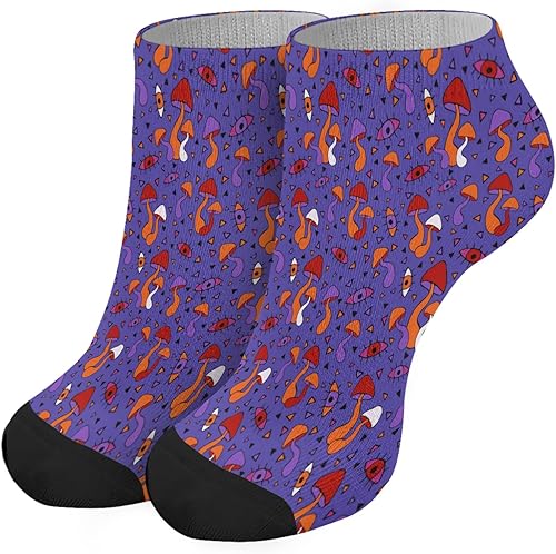 Womens Socks Crew Ankle Womens Sock Low Cut Socks Humor Cute Mushrooms Funny Mushrooms Magic Mushrooms Plant Forest Short Boot Socks for Boys