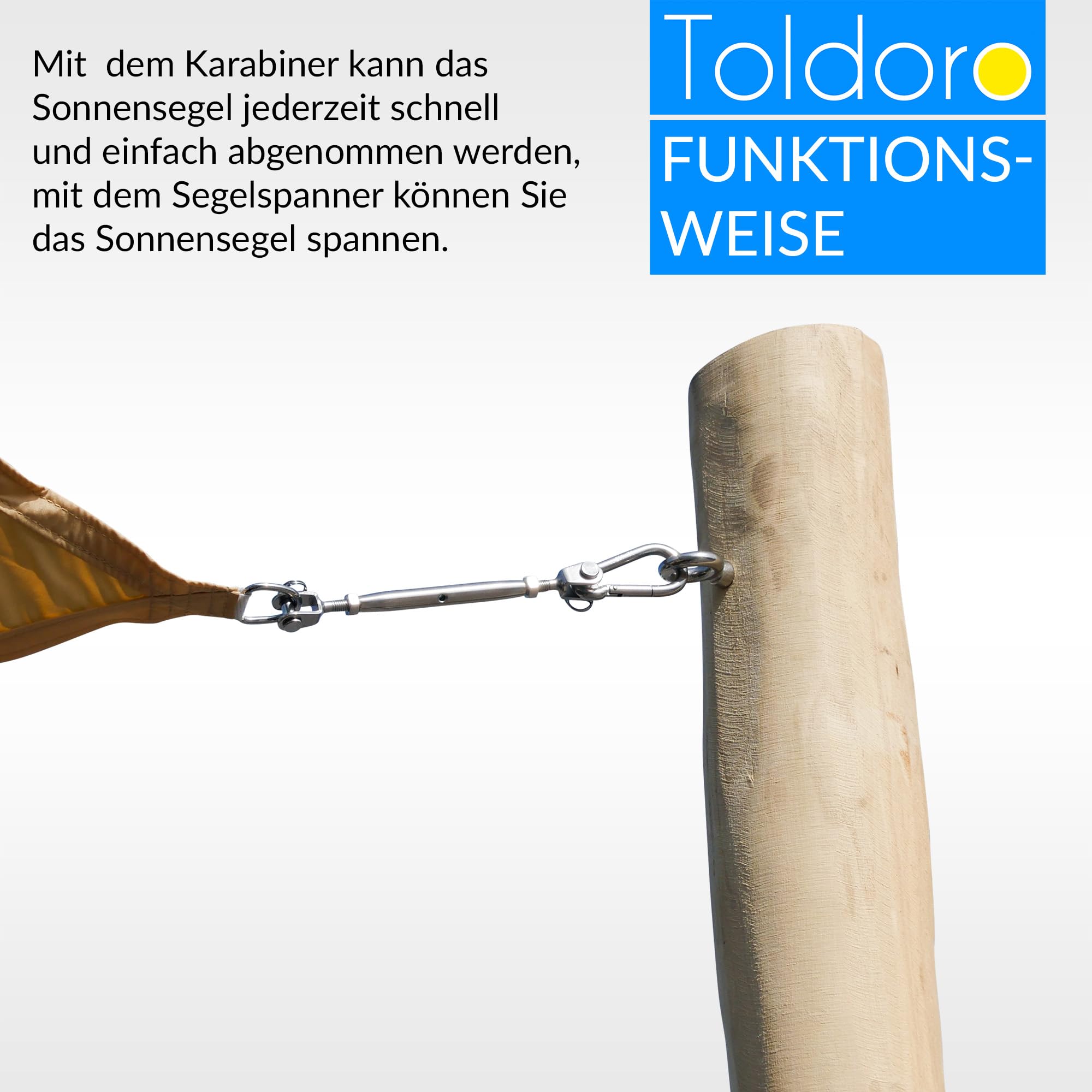 Toldoro 3,5m Sonnensegelmast aus Holz (Robinie) mit Fester se 110-140mm  / Sonnensegel Mast/Pfosten fr Sonnensegel inkl. Befestigungs-Set :  Amazon.de: Garten