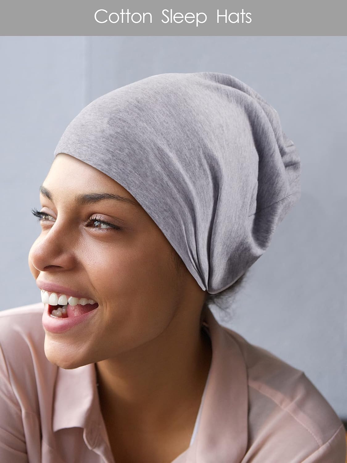 SATINIOR 3 Pieces Satin Lined Hair Bonnet for Sleeping, Sleep Cap for Women and Men Stay on All Night Hat for Curly Long Hair