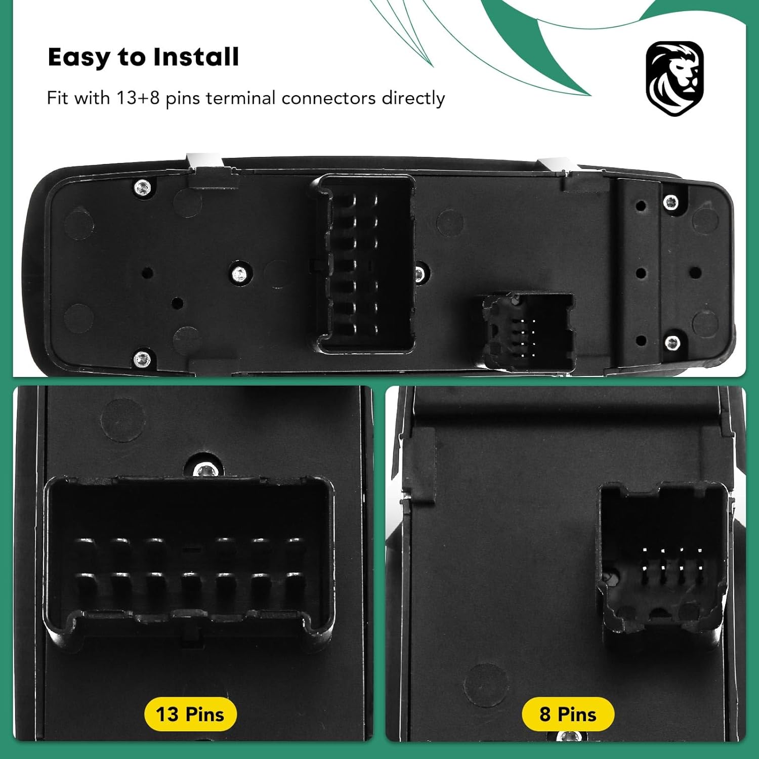 YHTAUTO Master Power Window Switch Driver Side Replacement for 2009-2010 Dodge Journey, 2008-2011 Nitro, 2008-2012 Jeep Liberty, 13+8 Pins, One Auto Up and Down Window Control Switch