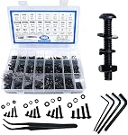 960PCS Pan Head Nuts and Bolts Assortment Kit, #4-40#6-32#8-32#10-24 Stainless Steel Machine Screw Assortment Kit, 304 Stainless Steel Assorted Bolts and Nuts Kit with Flat Washers