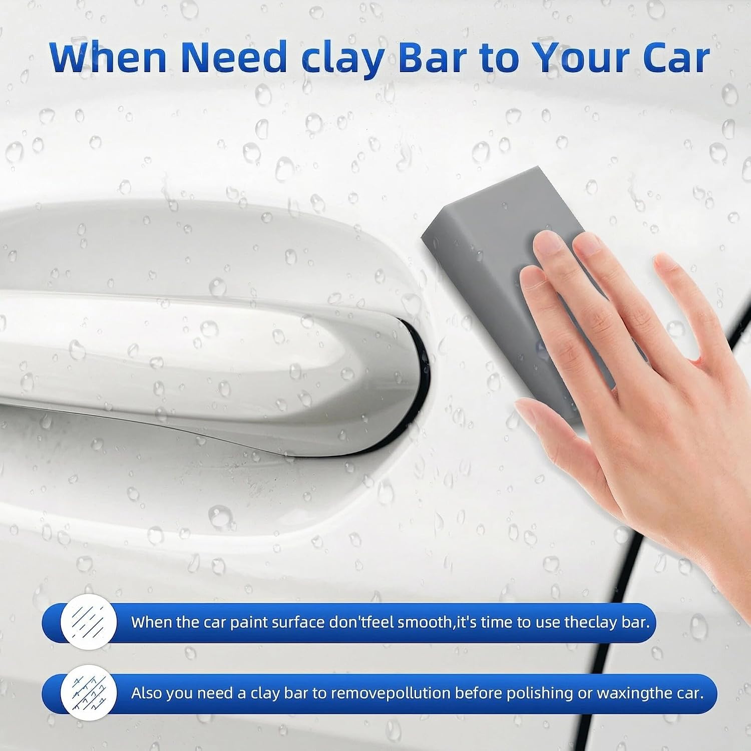 IPELY 4 Pack 100g Gray Clay Bar, Premium Clay Bars Auto Detailing Kit, Car Clay Bar for Car Wash, Magic Clay Bars Cleaner Remove Contaminants for Professional Car Detailing Clean