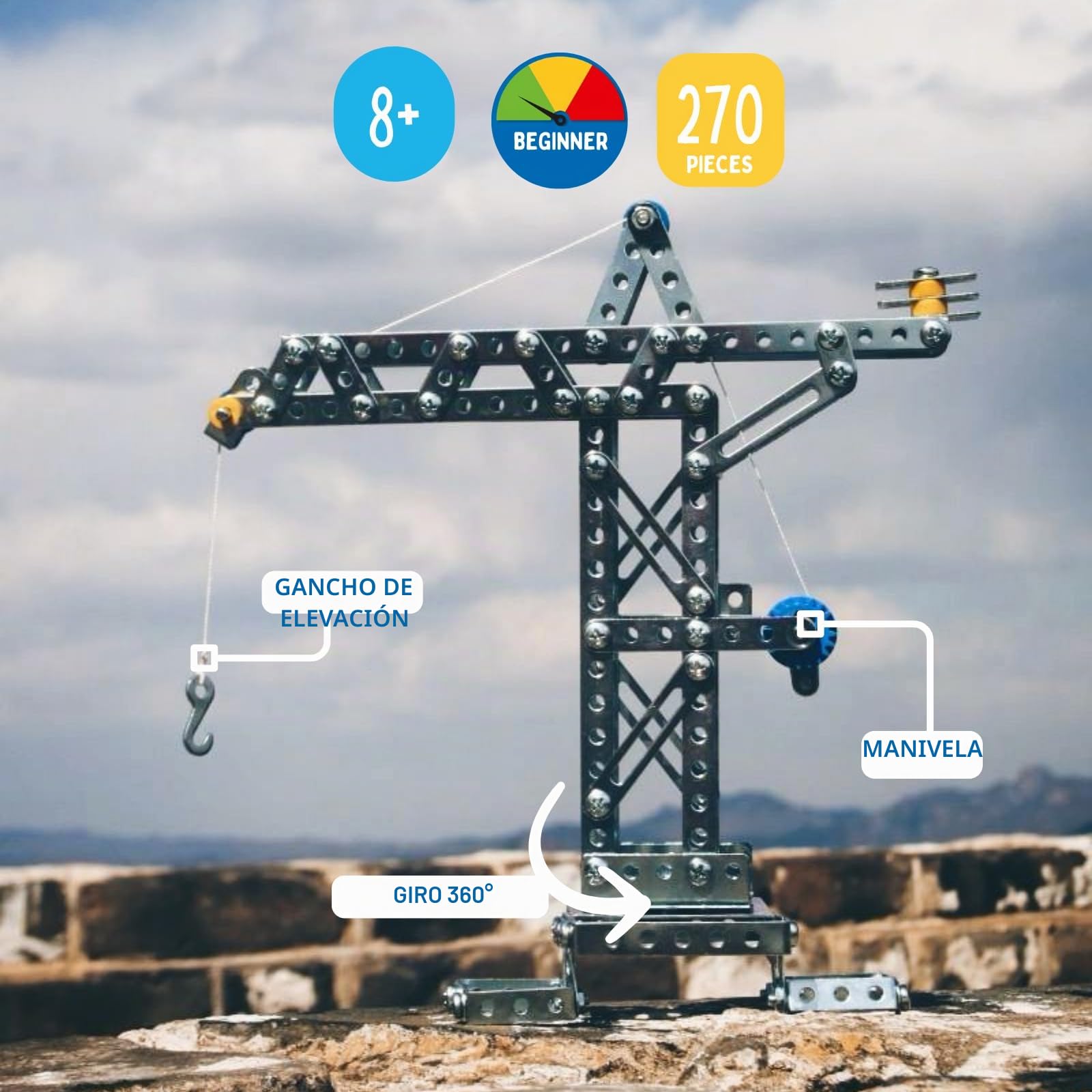 eitech 00005 - Juego de construcción con piezas de metal y 3 modelos, herramientas incluidas [Importado de Alemania] , color/modelo surtido