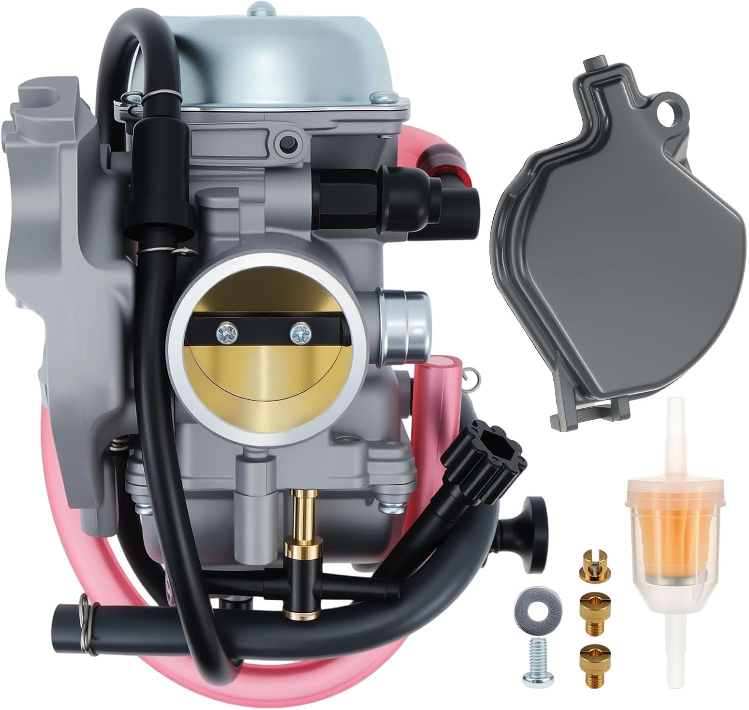 15003-1446 Carburetor Fits for Kawasaki Prairie 400 KVF400 1997-2002, Bayou 400 KLF400 KLF 400 1993-1995 w/Fuel Switch Valve Petcock Replacement