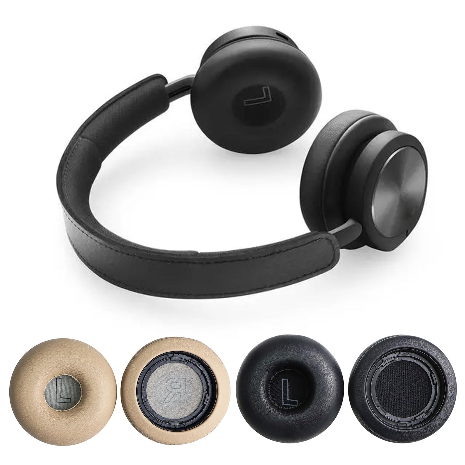 Lujosas almohadillas de piel de oveja para orejas H8i para auriculares, almohadillas de espuma viscoelástica suave para música, cojín de espuma viscoelástica