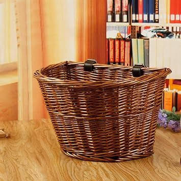 Bicycle Basket Bicycle Cane Rectangle Basket for Adults Bicycle Cargo Basket Hand Woven