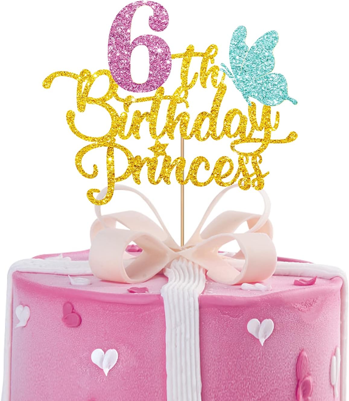 6th Slime Cake Topper Happy Birthday Slime Art Theme Party Decor Picks For Baby Shower Six Years Old Birthday Party Decorations Supplies