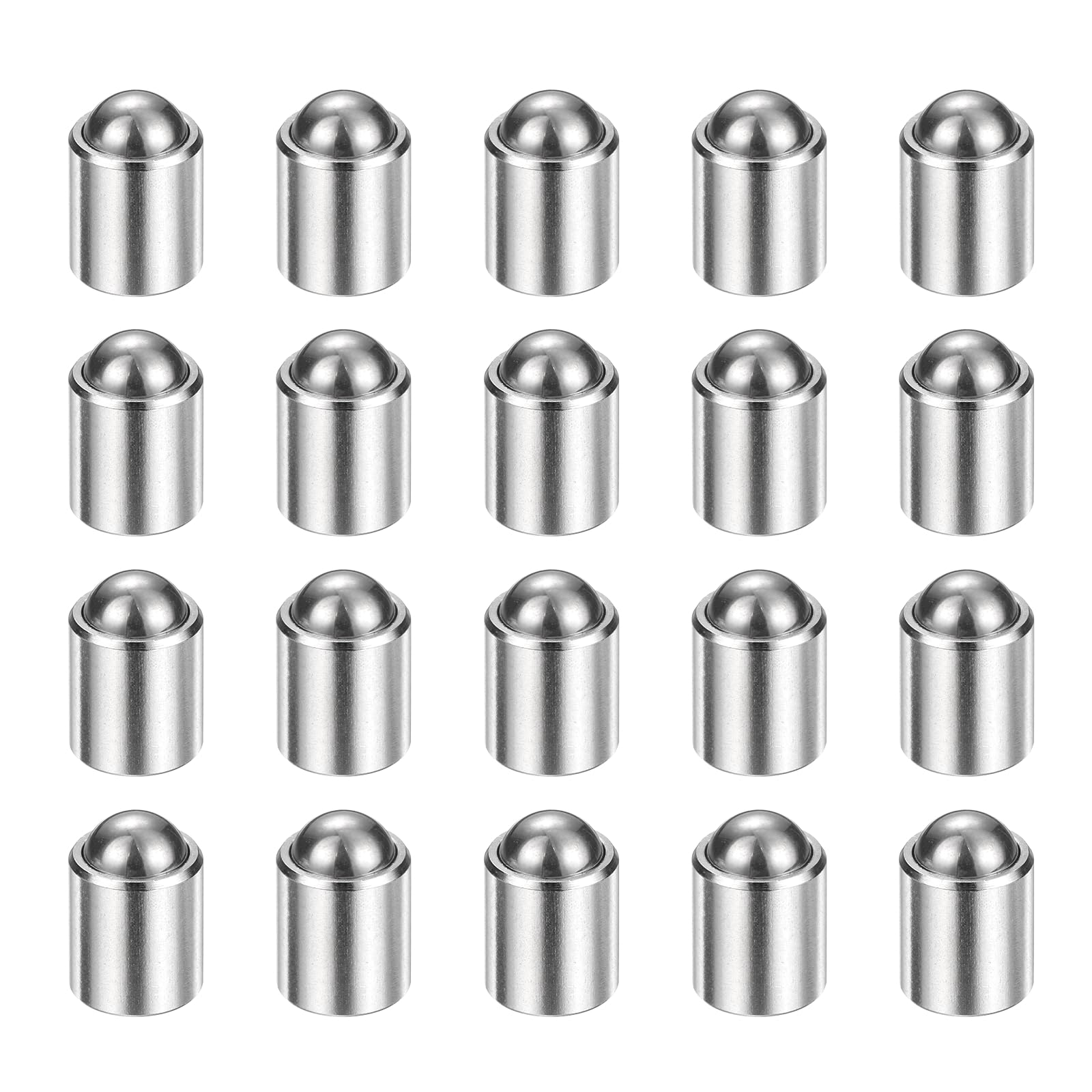 sourcing map 20pcs Ball Point Spring Plungers 8x9mm 40N Elasticity Stainless Steel No Step Positioning Beads Ball Catch Latch for Door Cupboard Mechanical Devices Clamps Furniture