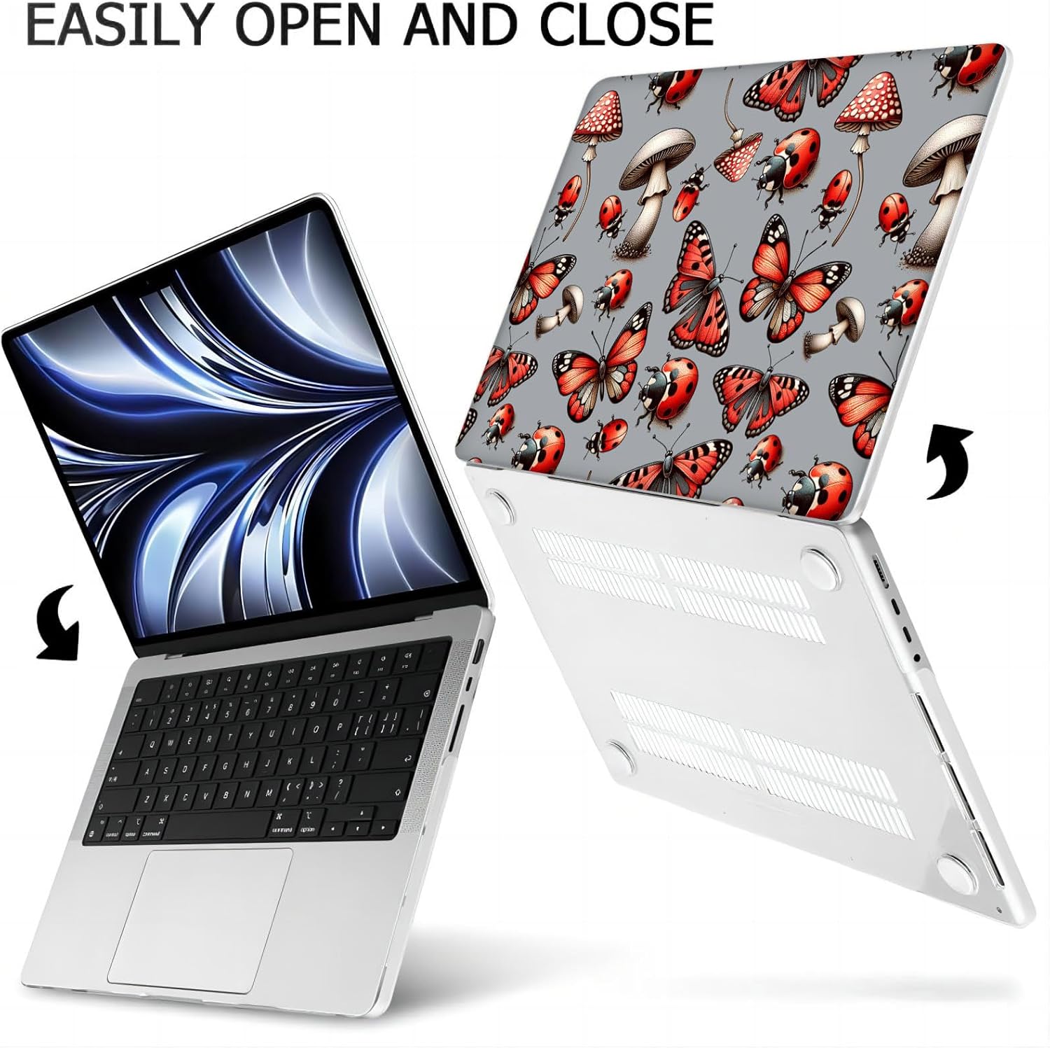Compatible with MacBook Neo 13-inch, Hard Shell Case with Keyboard Cover and Screen Protector (A3404 A18 Pro chip, 2026 Release) - Butterflies MD8527