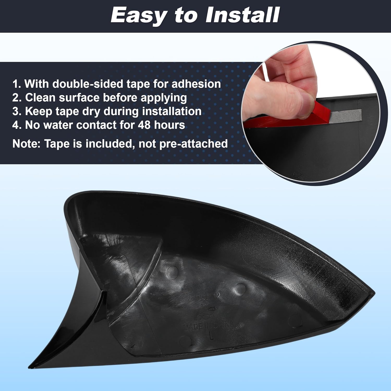 Motoforti 2x Left Right Side Ox Horn Wing Mirror Cover, Rear View Mirror Cap for Audi A3 2014-2020, for Audi RS3 2015-2020, for Audi S3 2017-2020, Exterior Door Mirror Housing, Carbon Fiber