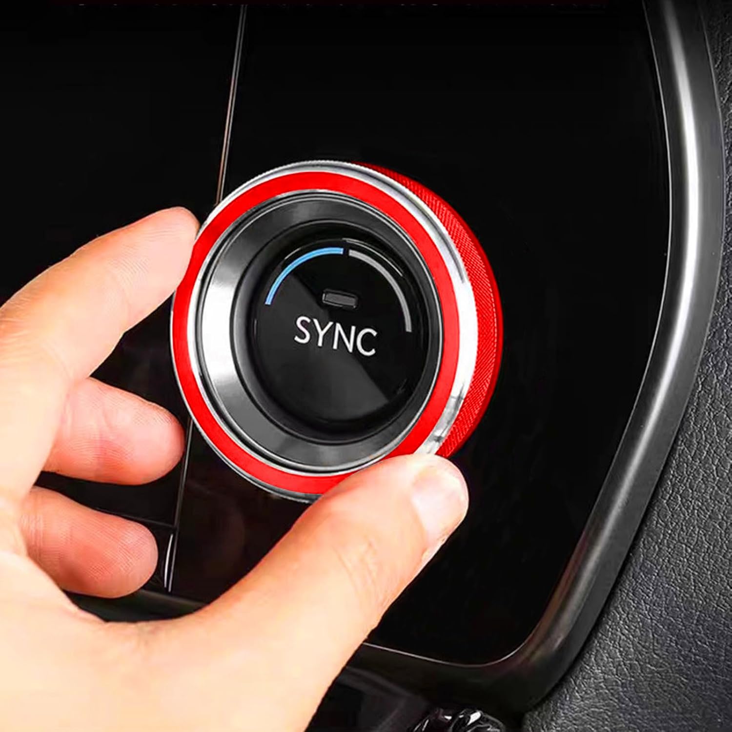 for Lexus 2023 2024 2025 NX/RX/RZ/TX/GX550 Alloy Interior Decoration, one-Button Start Ring, Volume Adjustment knob Cover, air Conditioning knob Cover, car Interior Decoration Cover (4pcs, red)