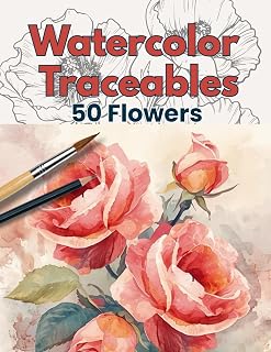 Watercolor Traceables: 50 Flowers