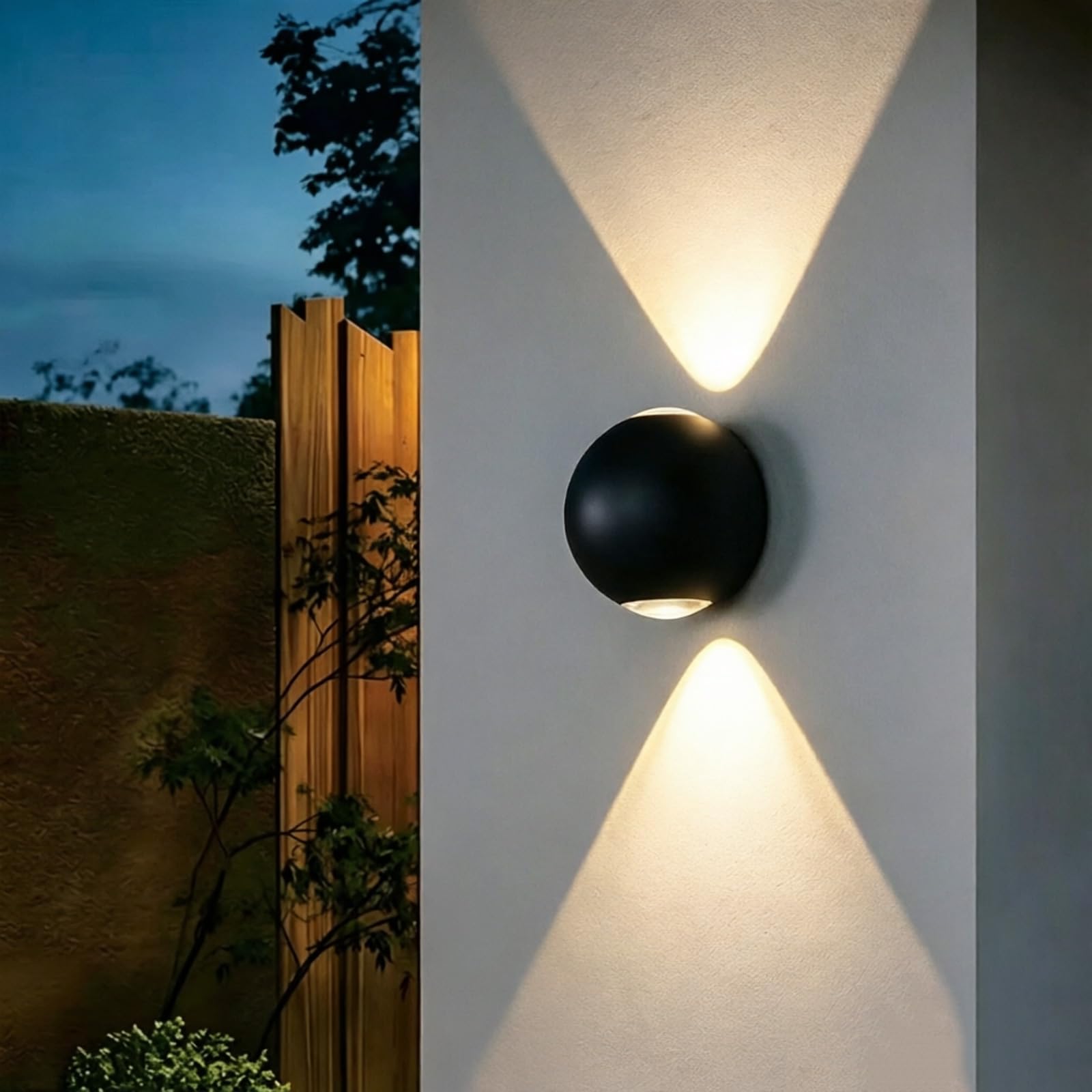 SDUYTDG Modern Black Porch Light IP65 Waterproof LED Up Down Wall Light 3000K Warm White Aluminum Outdoor Wall Sconce