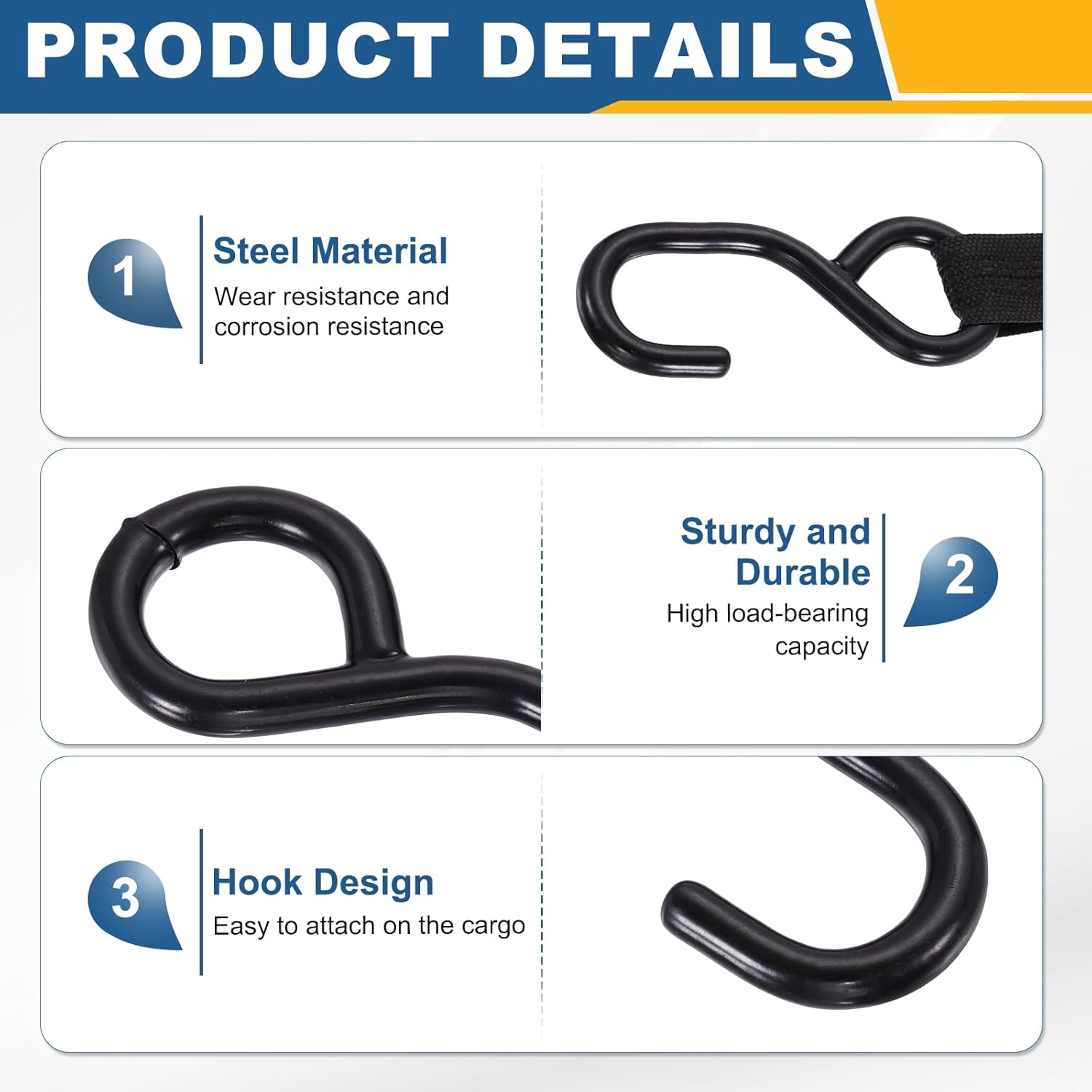 uxcell 2Pcs S Hook Hook, 7mm Dia 1102 lbs Ratchet Strap Tie Down Hook for 1" Tie Down Straps Wedding, Cars Trucks Trailers Binder Accessories