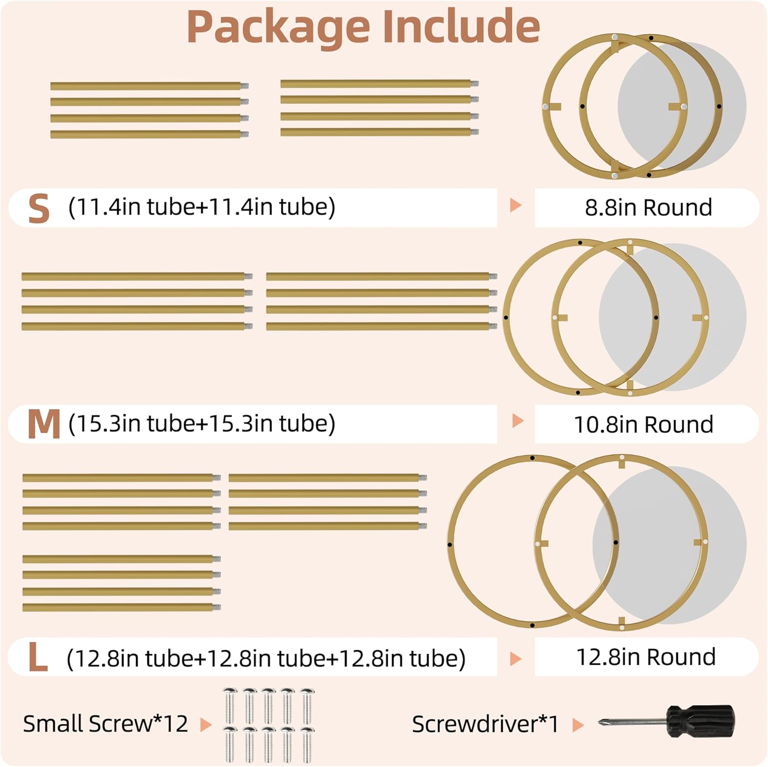 Urban Deco Cylinder Stands for Party, 3Pcs Gold Round Pedestal Stand for Parties, Metal Cake Stands with Acrylic Countertop, Cilindros para Fiestas for Birthday Party Wedding Baby Shower Decor