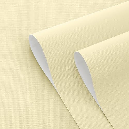 Akywall Papel tapiz de color amarillo con textura para despegar y pegar, color sólido, autoadhesivo, para cubrir paredes, rollo de vinilo para