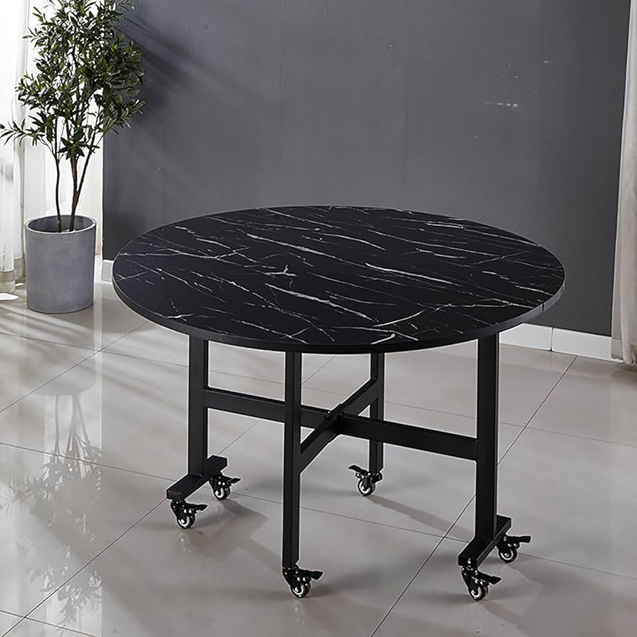 Amazon｜6輪付き折りたたみダイニングテーブル、ドロップリーフ