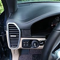 Vista 4 de YIWANG Cubierta de panel de consola central de automóvil de fibra de carbono 100% real, 3 piezas para Porsche Cayenne 2018-2020 conducción a