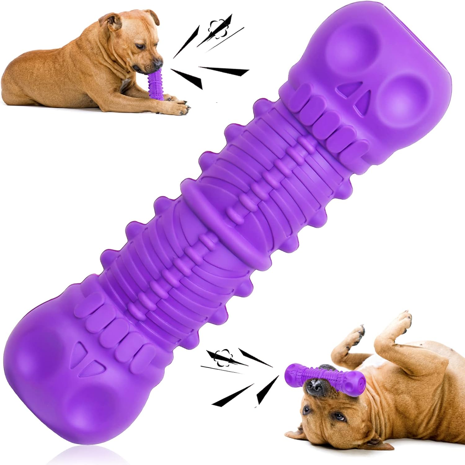 FRLEDM Dog Toys, Squeaky Dog Toys, Durable Dog Toys for Aggressive Chewers, Chew Toys for Aggressive Chewers Large Breed, Tough Rubber…