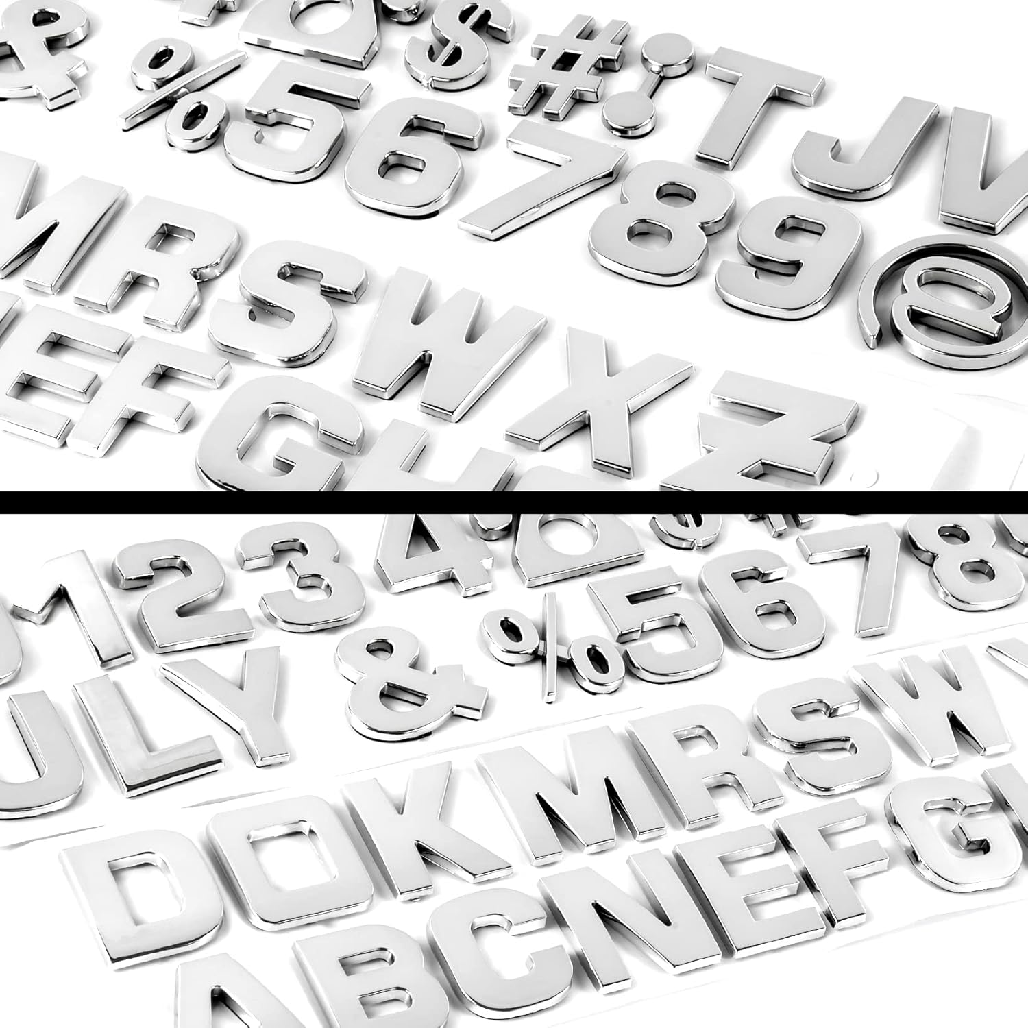 Lamoutor 43Pcs Car Emblem Letters Sticker DIY 3D Chrome Number Symbol Badge Decal thumbnail