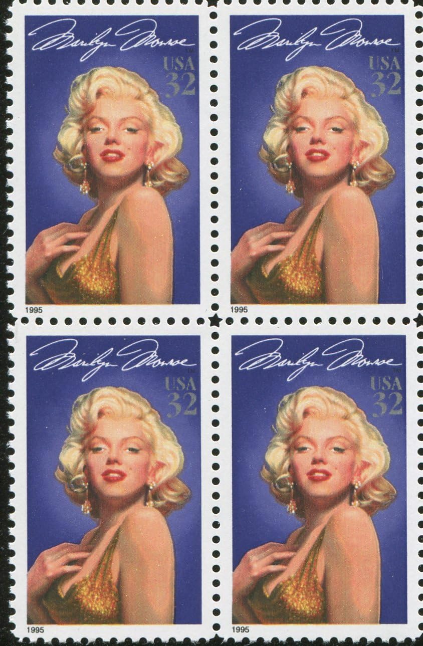 MARILYN MONROE ~ BLOCK OF 4 STAMPS ~ LEGEND OF HOLLYWOOD ~ #2967 Block of 4 x 32¢ US Postage Stamps