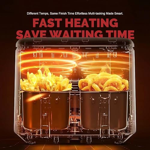 Miniatura 2 de Freidora de aire DualZone de 10 cuartos de galón con 2 cestas de freír independientes, controles SYNC y Match Cook se aplica a verduras, alimentos