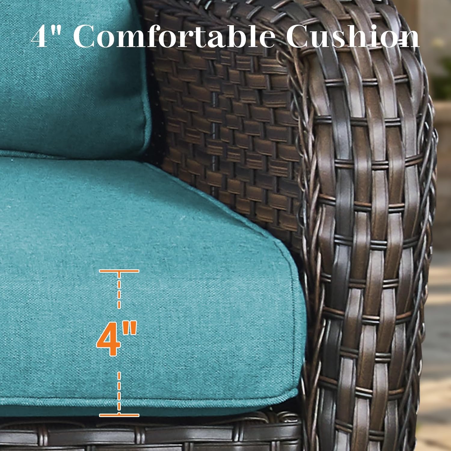 Outdoor Chair Cushion, 2Pcs 22" x 25" x 4" Patio Furniture Cushions with Water Resistant & Removable Cover, 28D High Density Sponge Patio Cushion for Outdoor Furniture Couch Rocker Chair, Light Blue