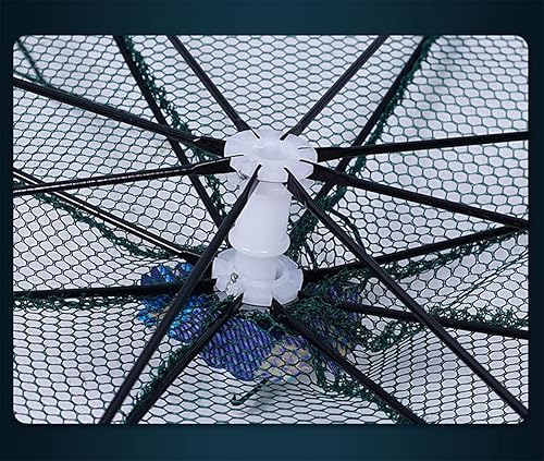 Miniatura 2 de Paquete de 2 trampas para cangrejos, trampa para peces de cangrejo, trampa plegable para cebo de pesca con cuerda de nailon de 18 pies para atrapar