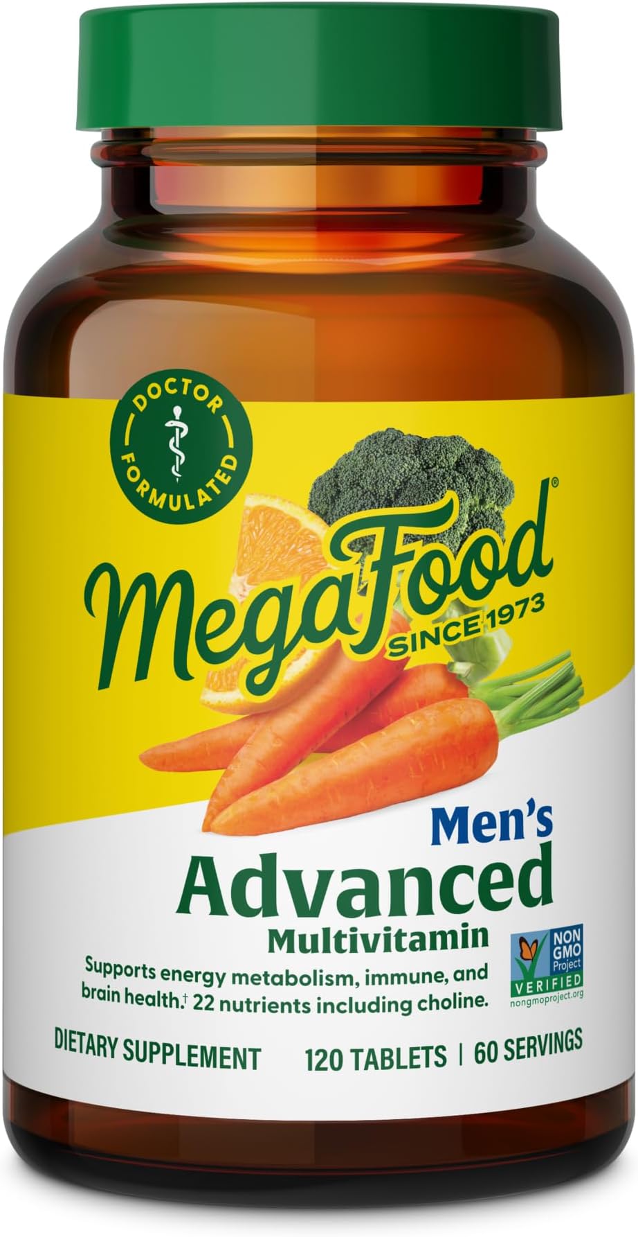 Men's Advanced Multivitamin for Men - Doctor -Formulated - Choline, Vitamin B12, Vitamin D, Vitamin C & Zinc - Brain Health & Immune Support - Non-GMO - Vegetarian - 120 Tabs (60 Servings)