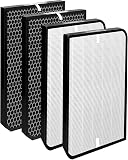 AD5500 Replacement Filter Compatible with AirDoctor Air Purifiers AD5000/AD5500/AD5500i,2 Premium Main Filters + 2 Activated Carbon Filters