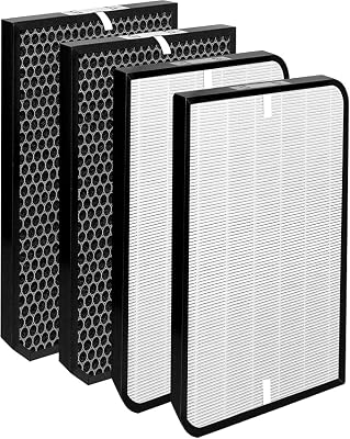 AD5500 Replacement Filter Compatible with AirDoctor Air Purifiers AD5000/AD5500/AD5500i,2 Premium Main Filters + 2 Activated Carbon Filters